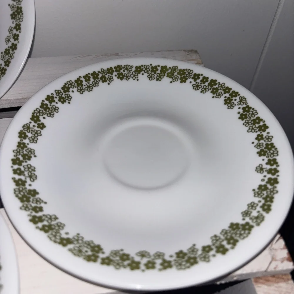 Vintage Corelle By Corning Set Of 4 Spring Blossom Crazy Daisy Saucer Plates 6